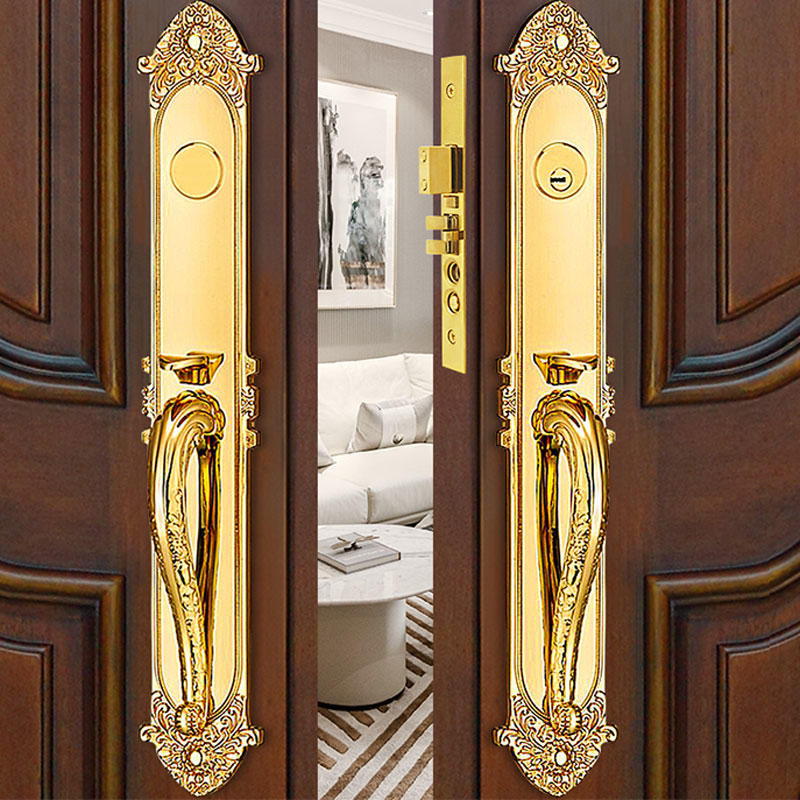 Brass Entry Door Handle Lock