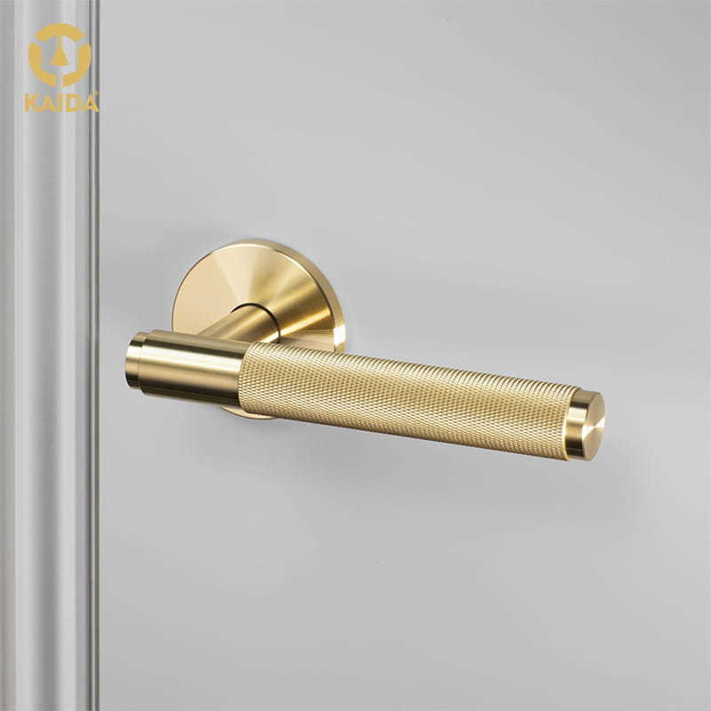 Brass Knurled Door Handle Lock